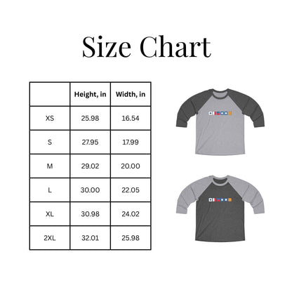 Personalized Nautical Flags Raglan Shirt 3/4 Sleeve Tee