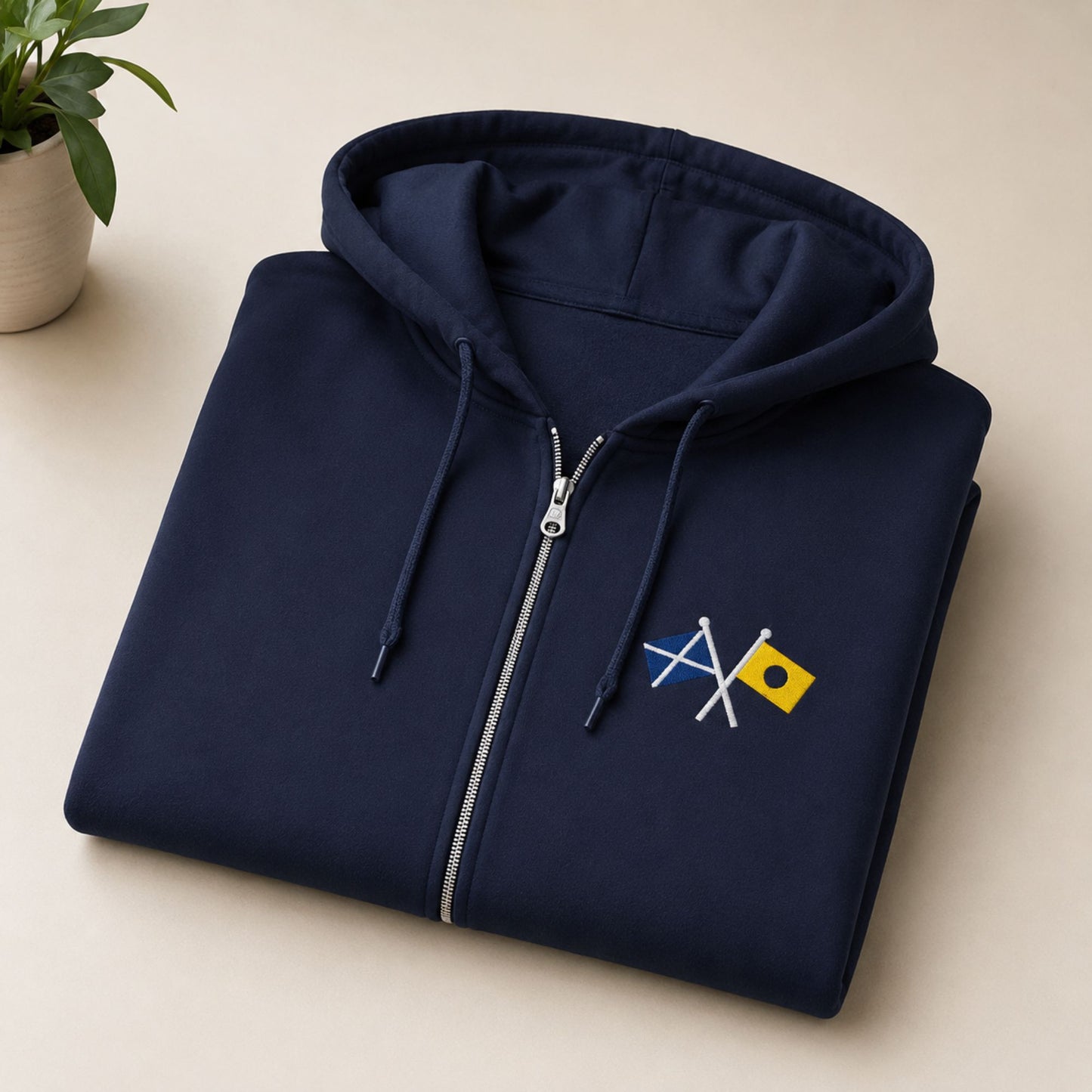 Crossed Nautical Signal Flags Zip Hoodie