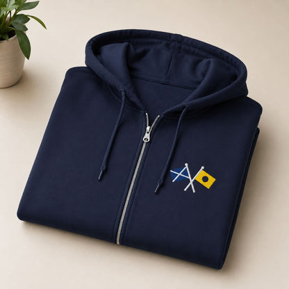 Crossed Nautical Signal Flags Zip Hoodie