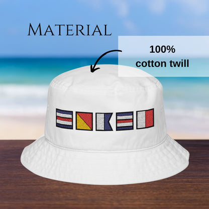 Personalized Embroidered Nautical Flag Bucket Hat