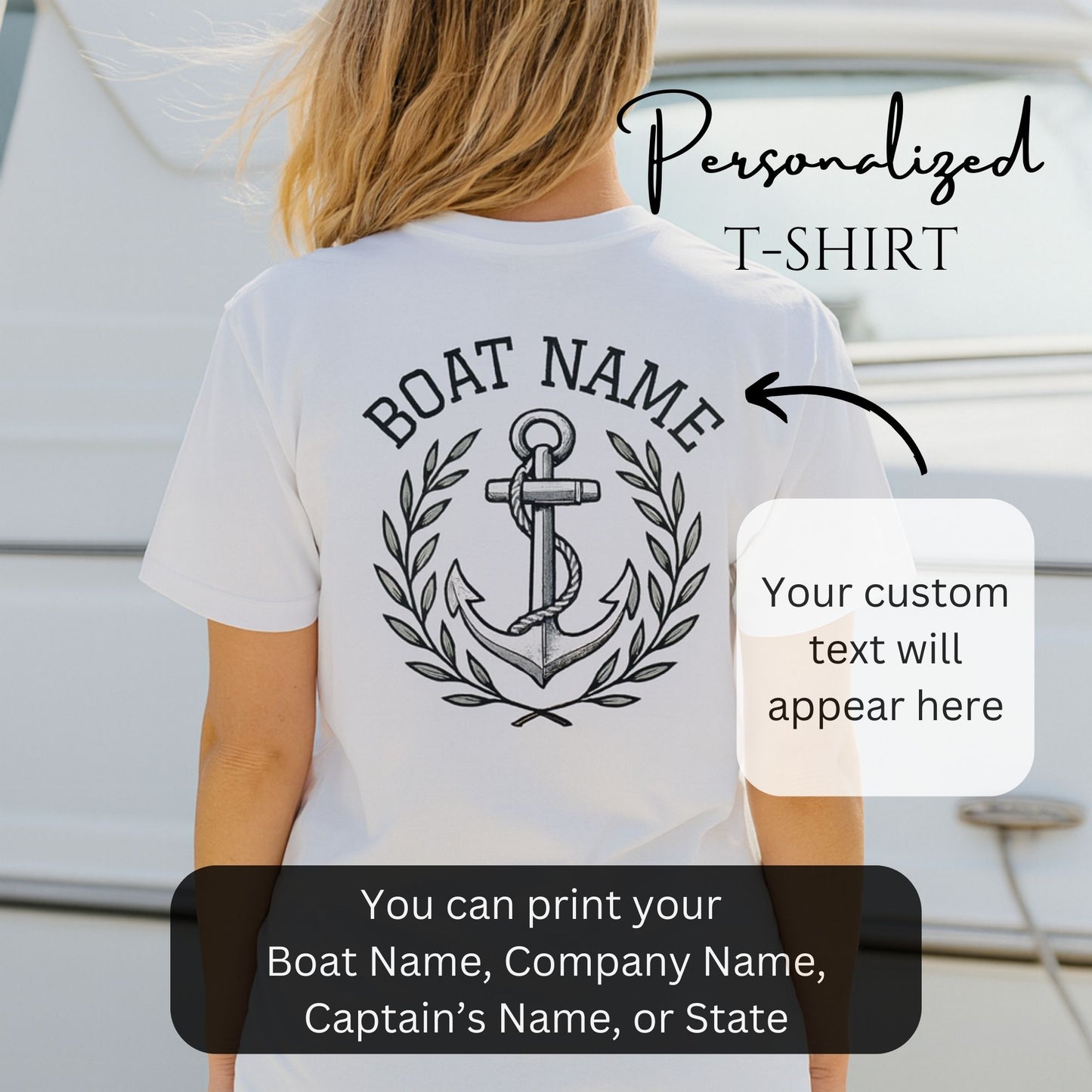 Custom Boat Name Anchor T-Shirt
