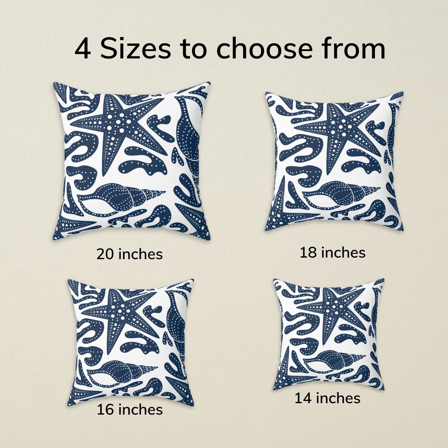 Coastal Pillow Blue and White