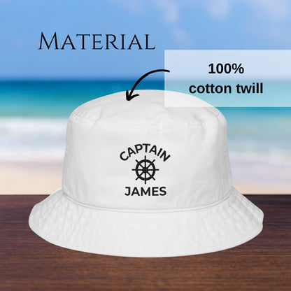 Personalized Embroidered Ship Wheel Bucket Hat