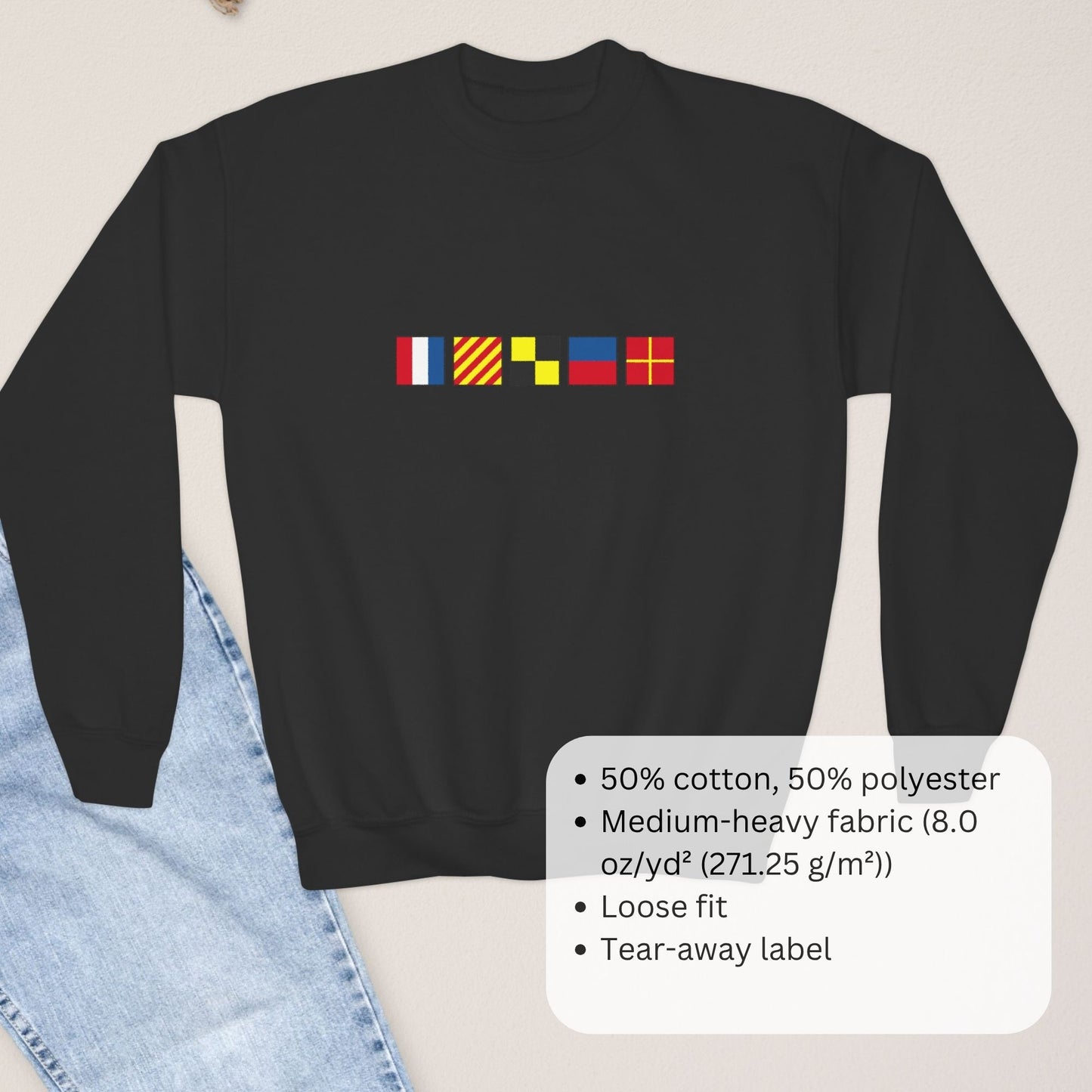 Personalized Nautical Flags Youth / Teen  Sweatshirt