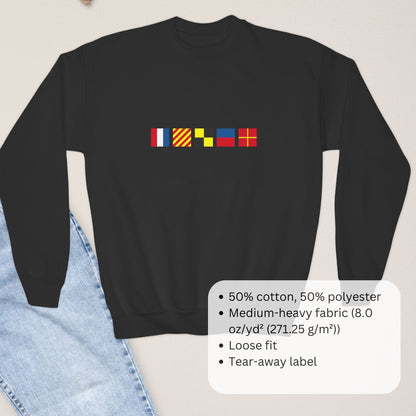 Personalized Nautical Flags Youth / Teen  Sweatshirt