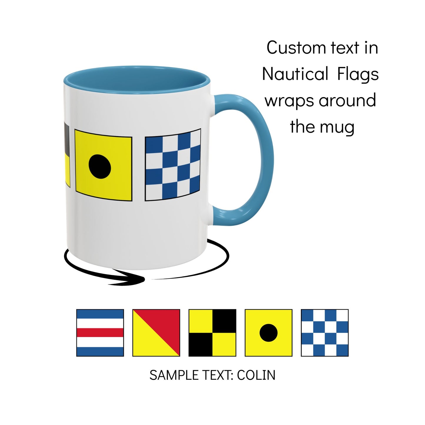 Nautical Flags Accent Mug