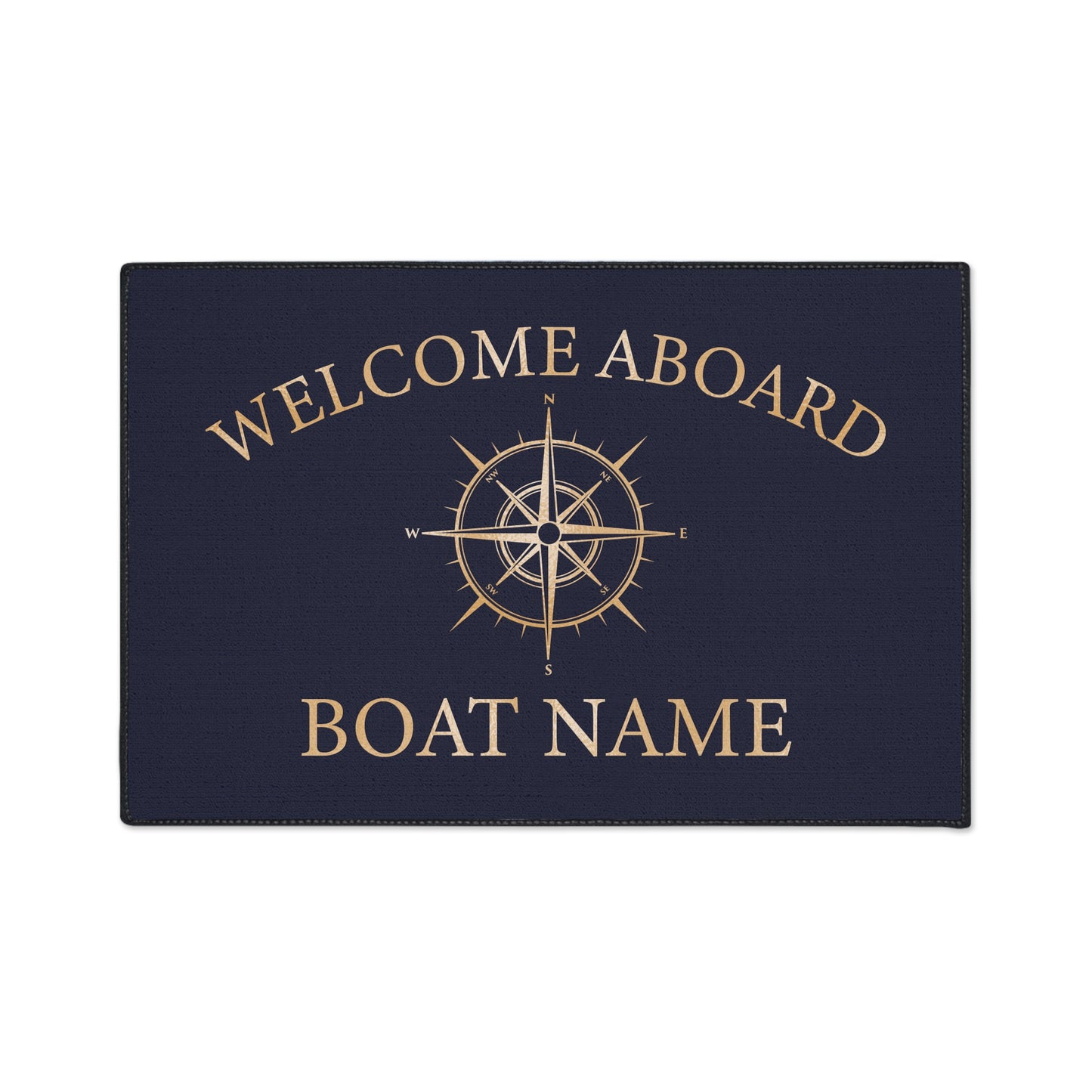 Gold Compass Welcome Mat for Boats and Yacht