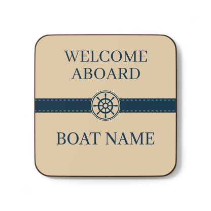 Boat Name Coaster - Ship Wheel (Set of 4)