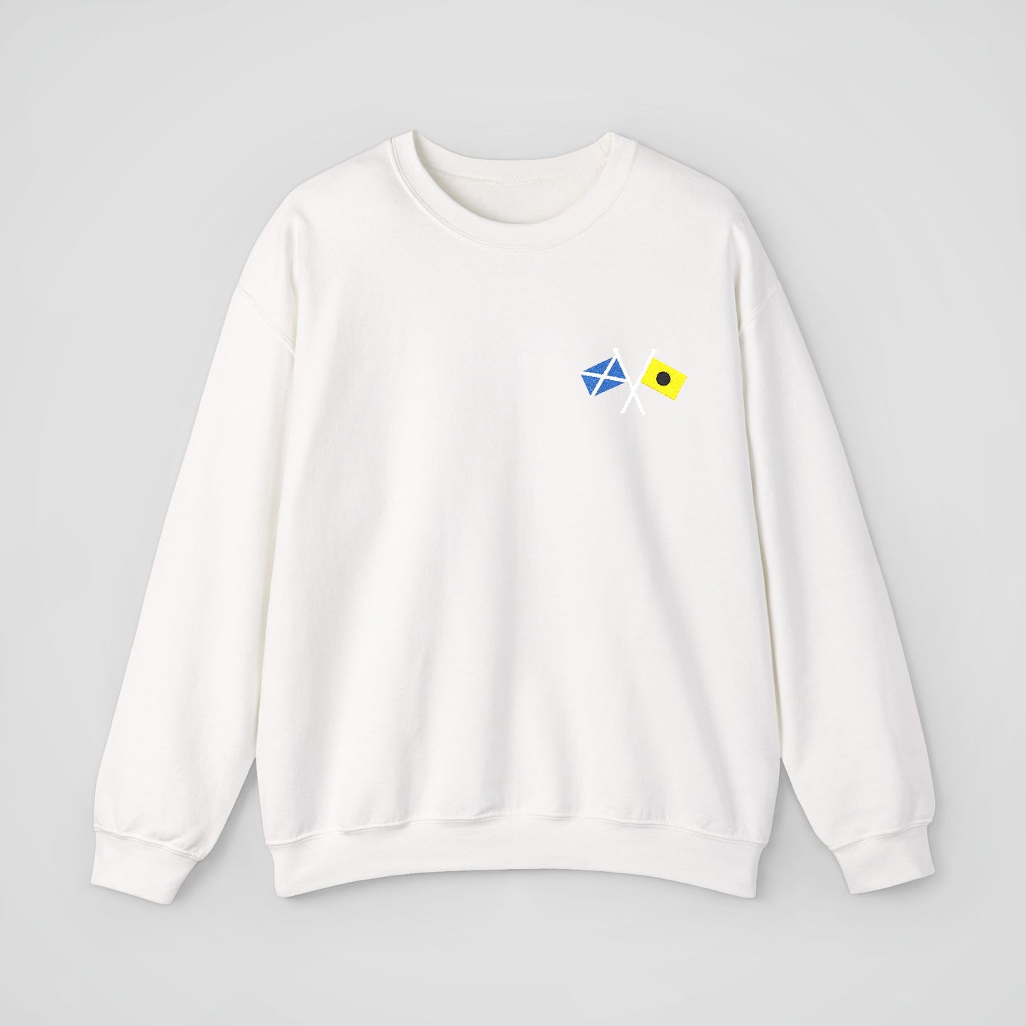 Personalized Embroidered Sweatshirt - Crossed Nautical Flags