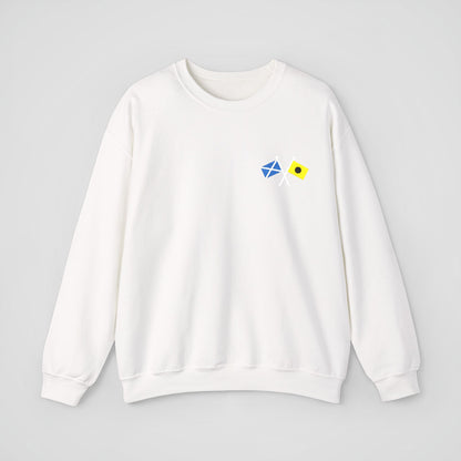 Personalized Embroidered Sweatshirt - Crossed Nautical Flags