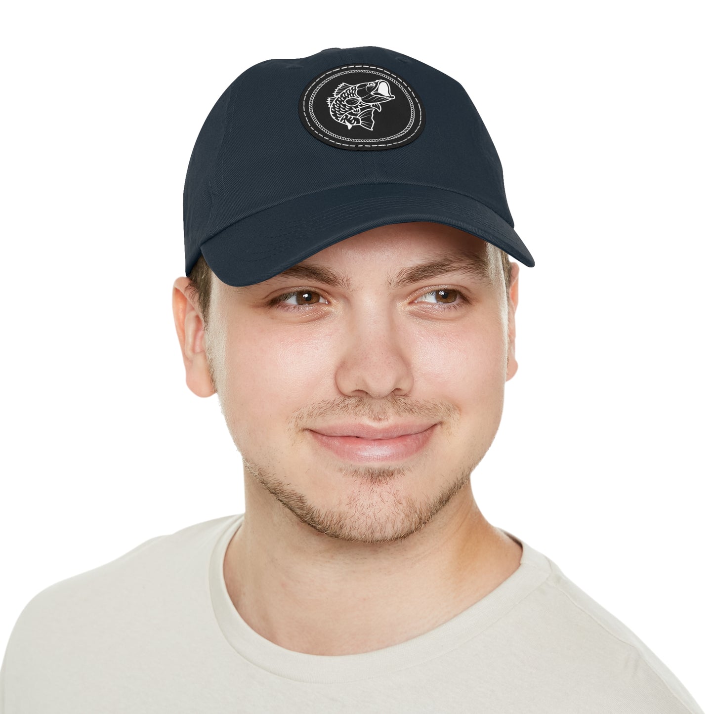 Fish Dad Hat with Round Leather Patch