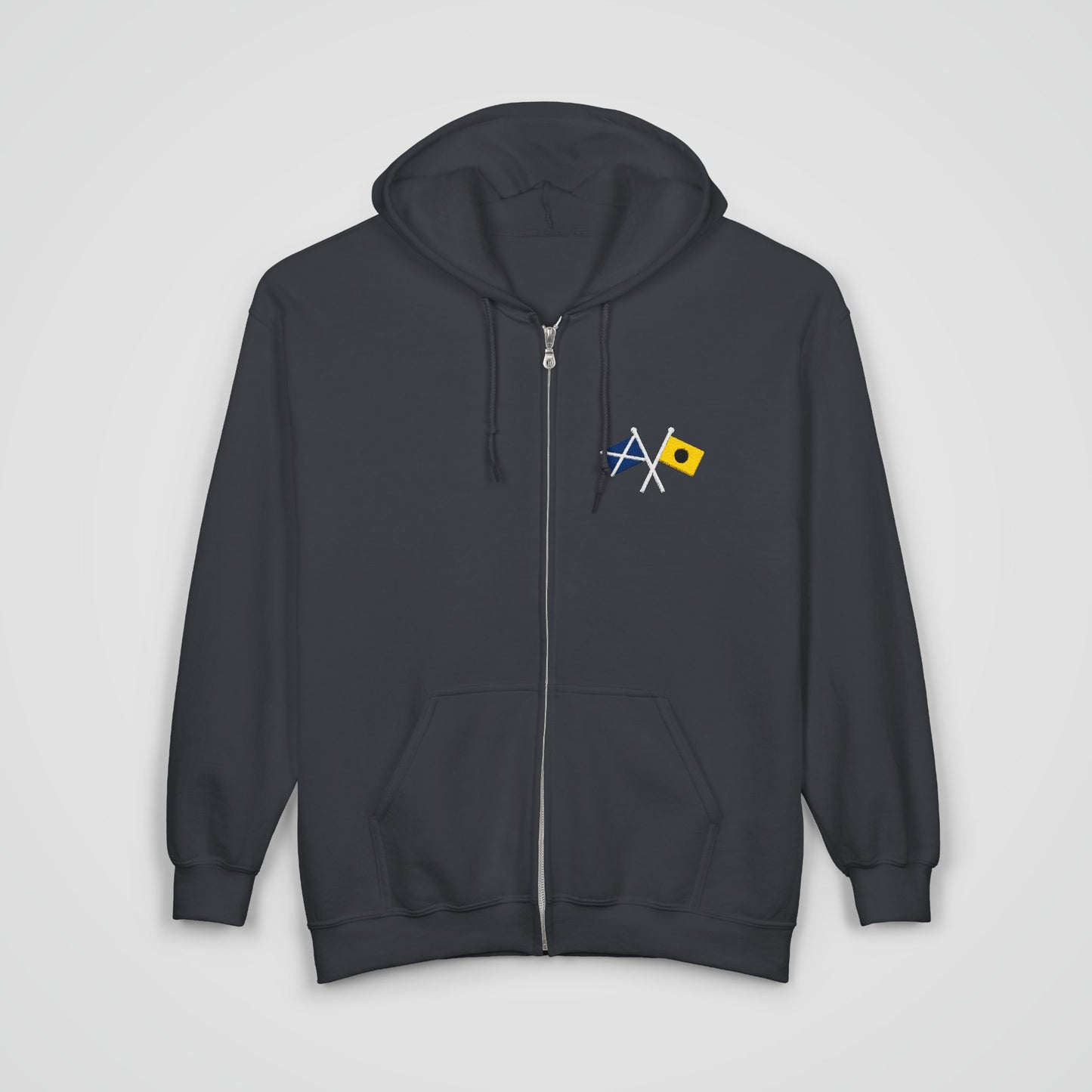 Crossed Nautical Signal Flags Zip Hoodie