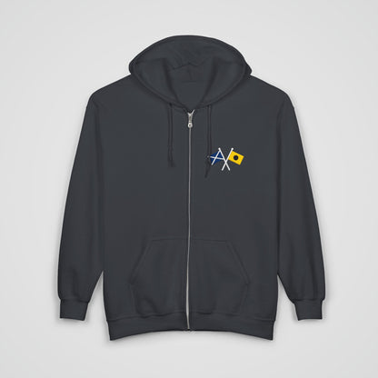 Crossed Nautical Signal Flags Zip Hoodie