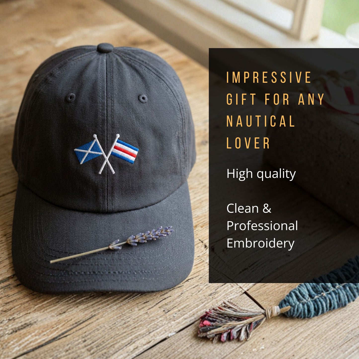 Personalized Crossed Nautical Flag Dad Hat