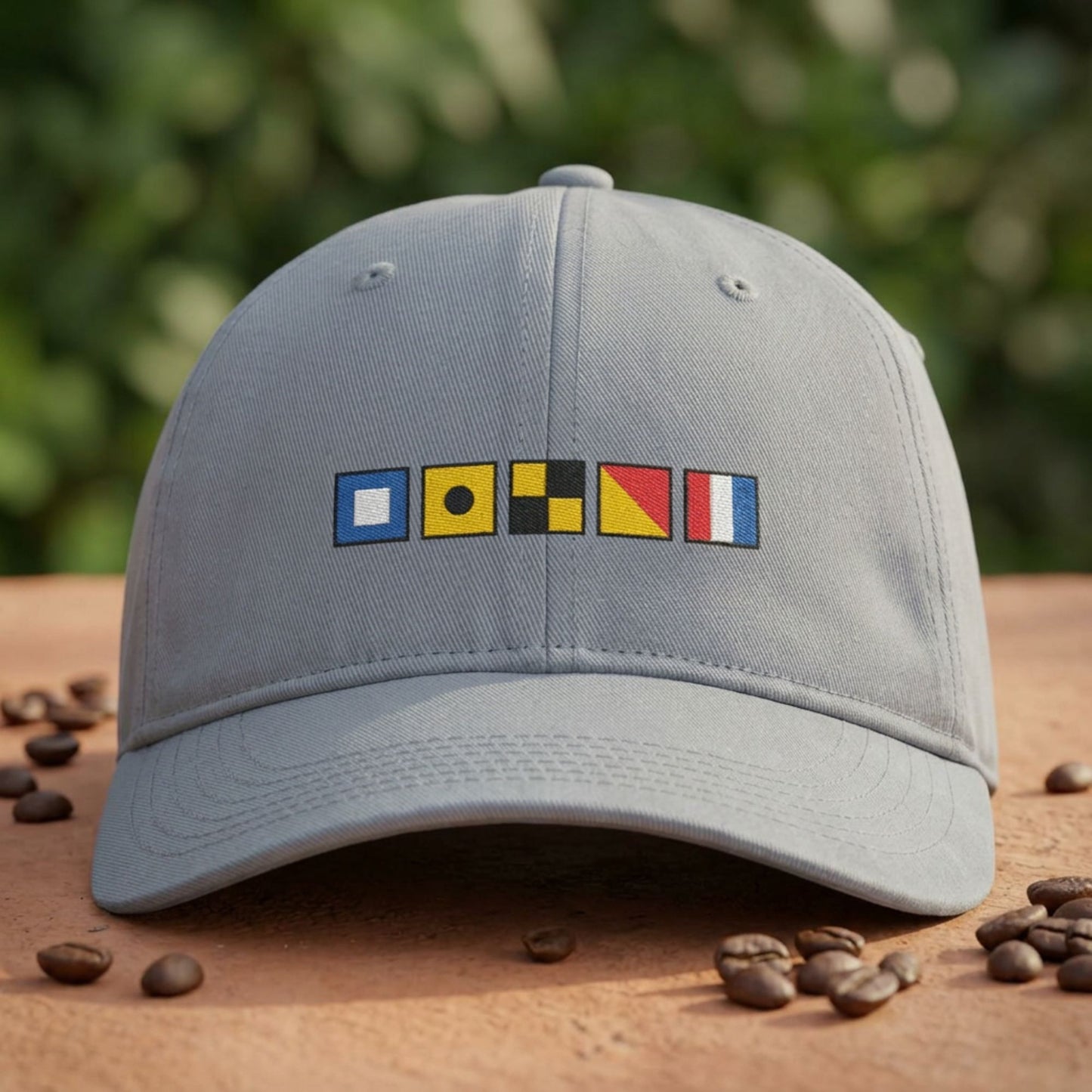 Personalized Nautical Flags Coastal Washed Cap