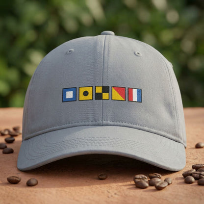 Personalized Nautical Flags Coastal Washed Cap