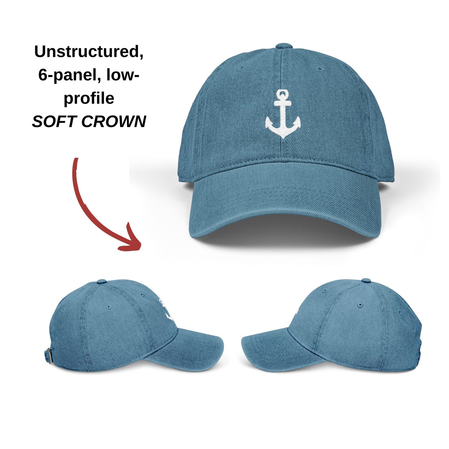 Embroidered Anchor Denim Hat