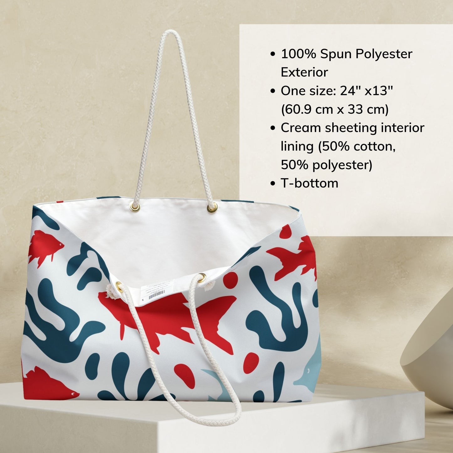 Bright Fish and Coral Beach Weekender Bag