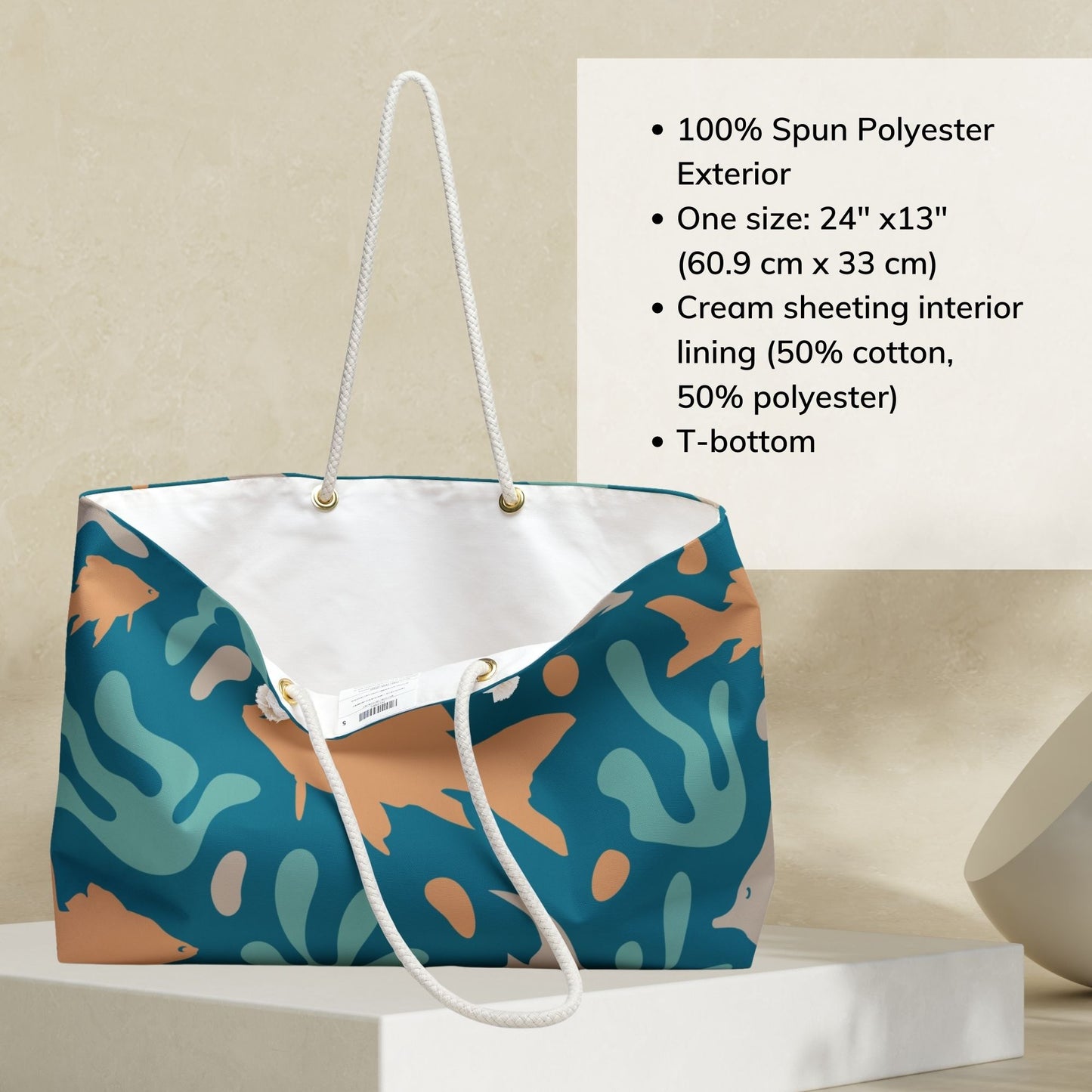 Weekender Bag - Aqua Coral Reef Beach Bag
