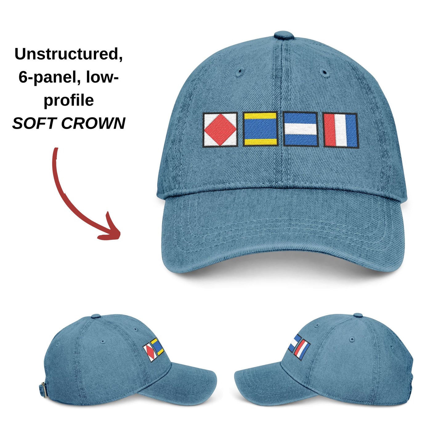 Personalized Nautical Flags Denim Hat