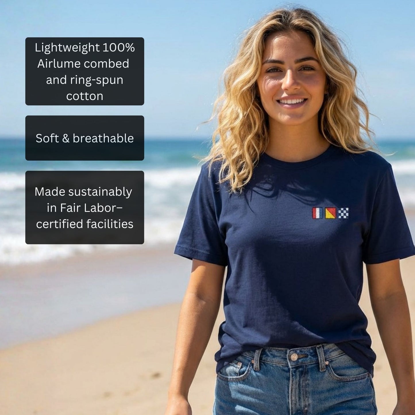 Nautical Flag Embroidered T-Shirt