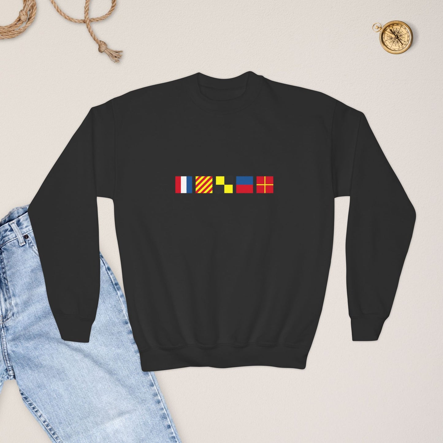 Personalized Nautical Flags Youth / Teen  Sweatshirt