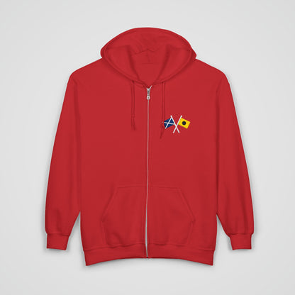 Crossed Nautical Signal Flags Zip Hoodie