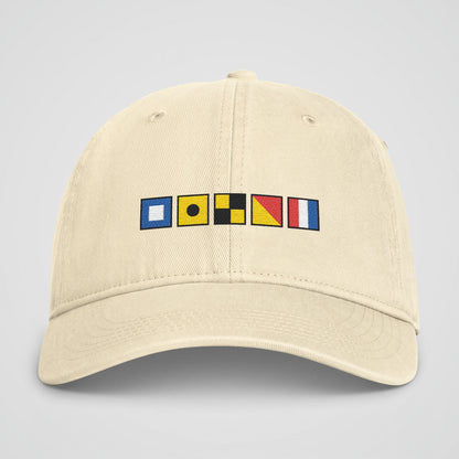 Personalized Nautical Flags Coastal Washed Cap