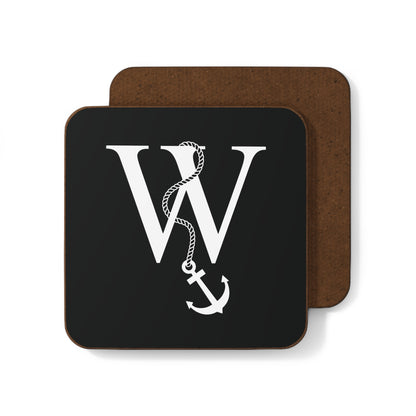 Black Nautical Monogram Coasters (set of 4)