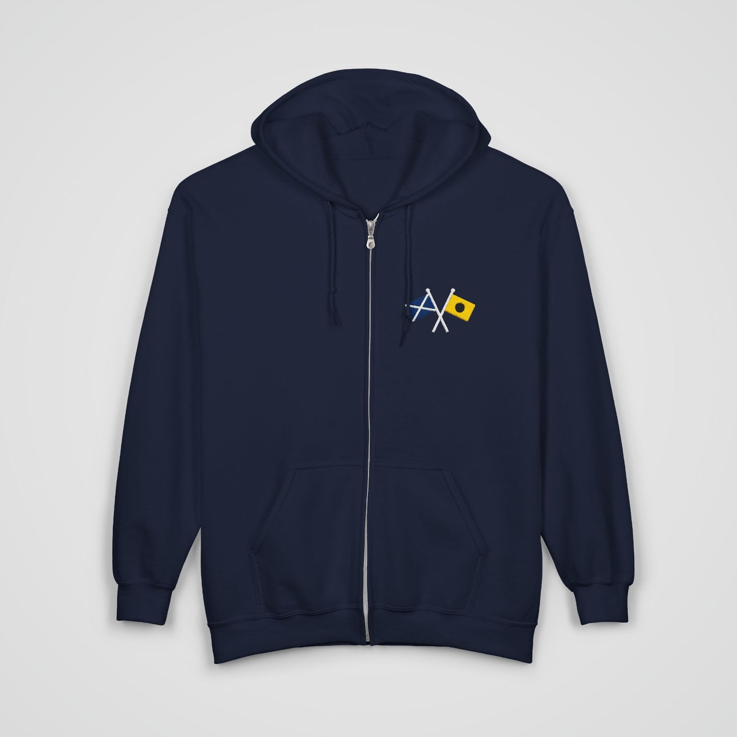 Crossed Nautical Signal Flags Zip Hoodie