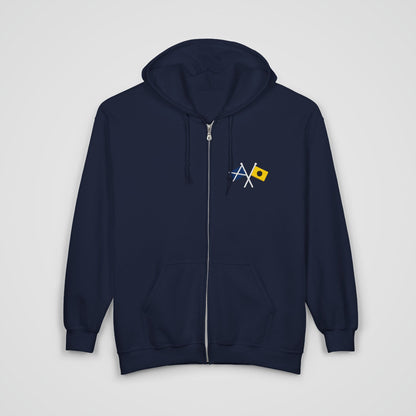 Crossed Nautical Signal Flags Zip Hoodie
