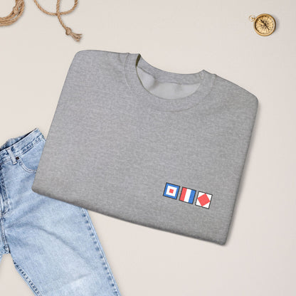 Personalized Embroidered Nautical Flag Sweatshirt
