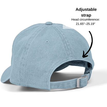 Ship Wheel Embroidered Nautical Denim Hat