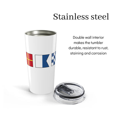 Personalized Nautical Flags Tumbler, 20oz Stainless Steel