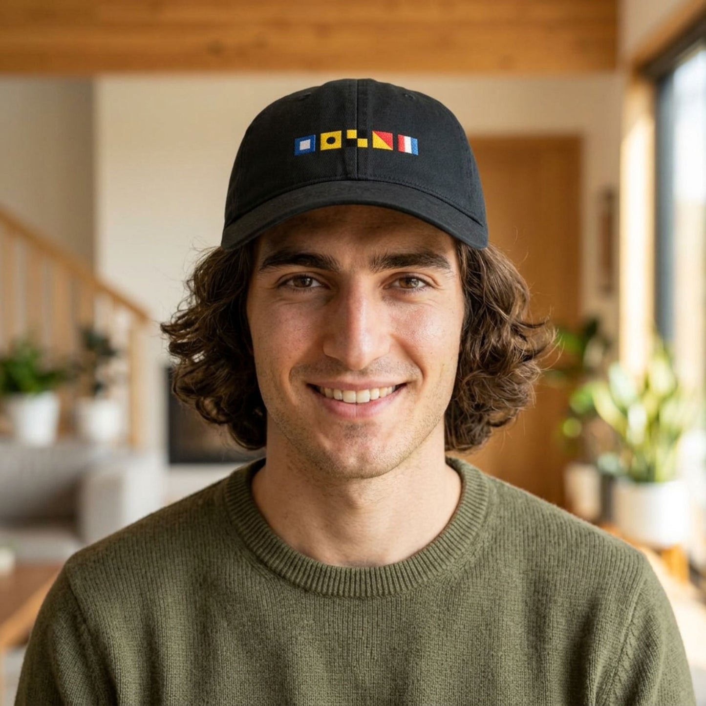 Personalized Nautical Flags Coastal Washed Cap