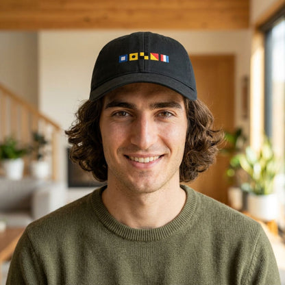 Personalized Nautical Flags Coastal Washed Cap