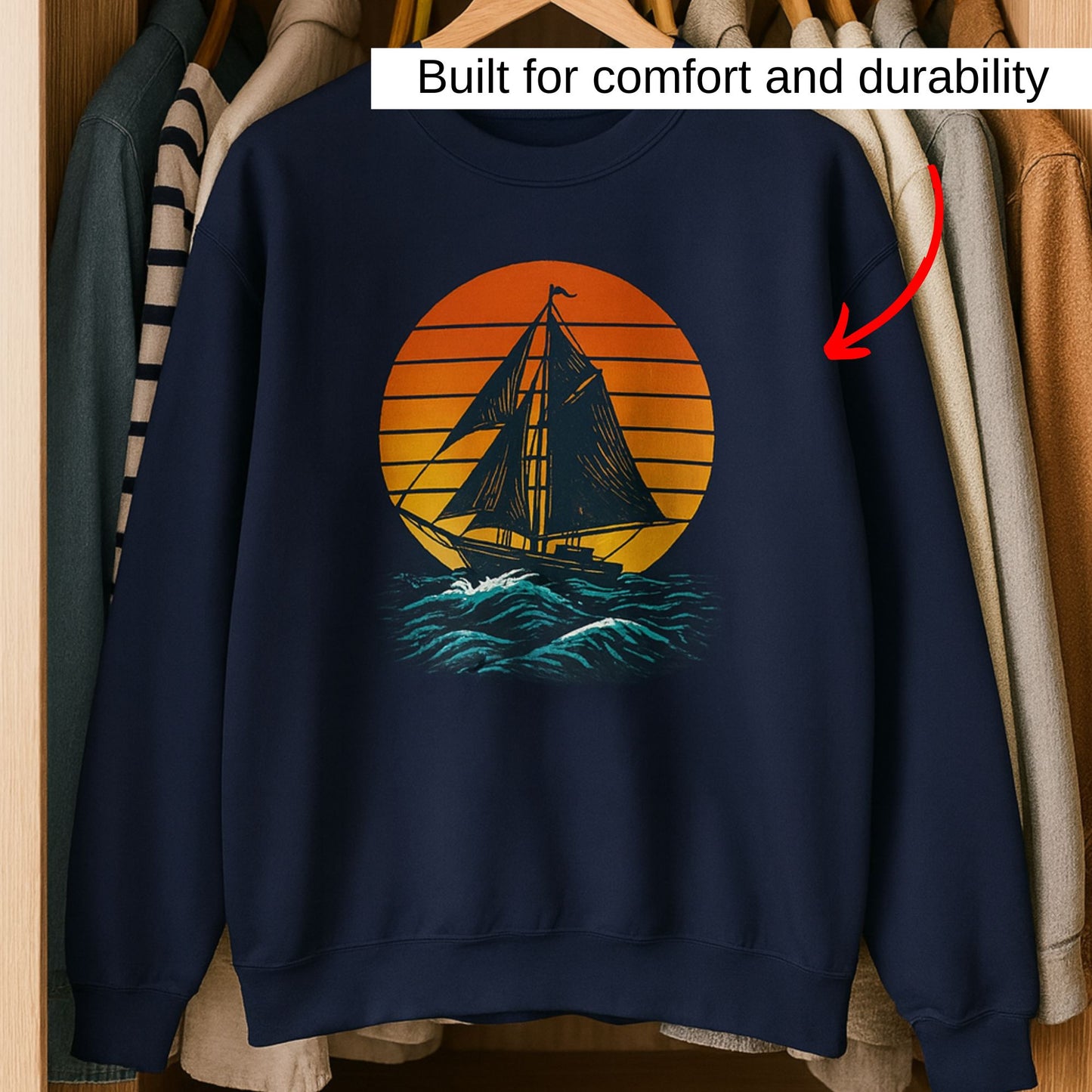 Sailing Ship Sunset Sweatshirt