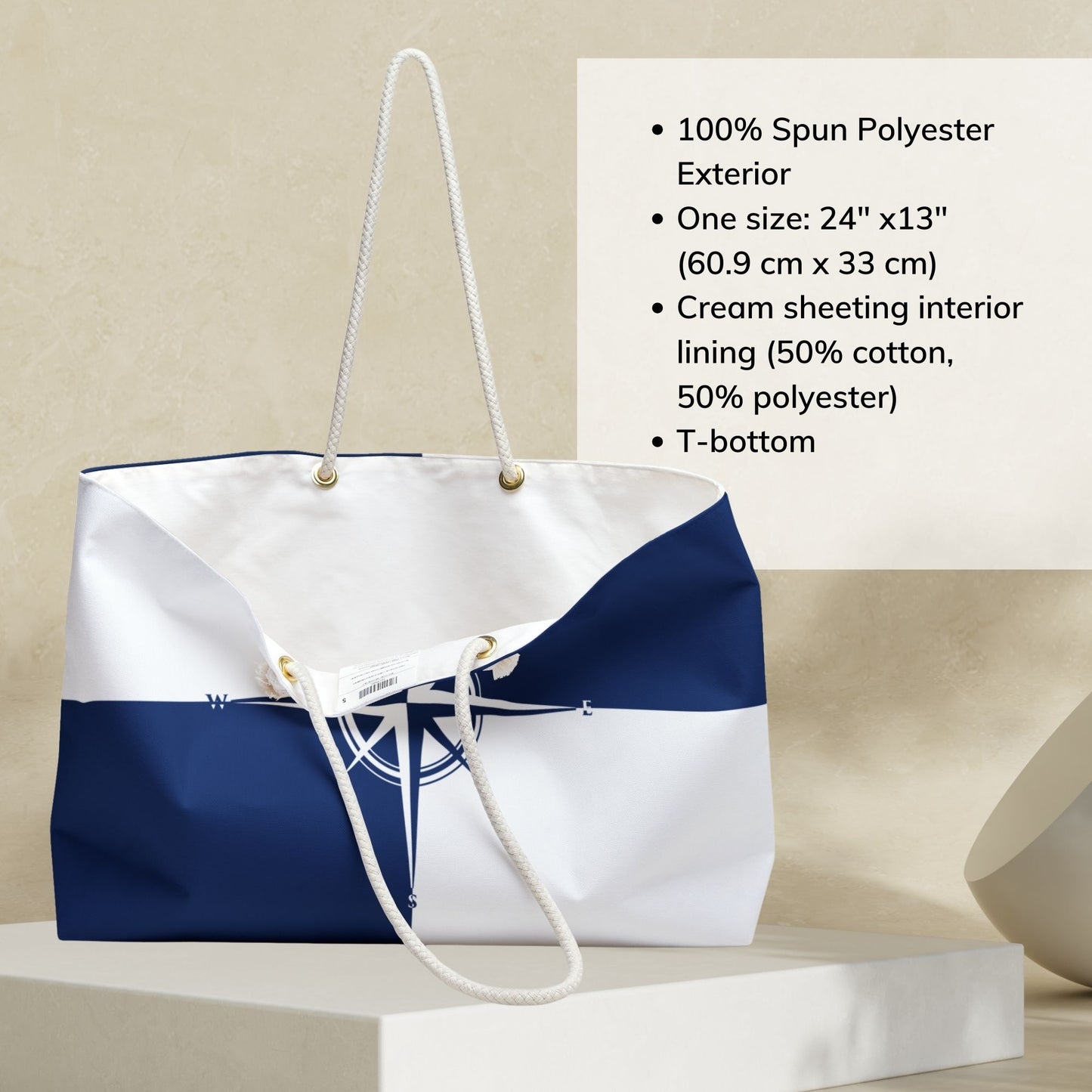 Custom Nautical Bag with Compass Design