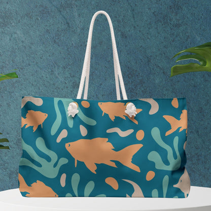 Weekender Bag - Aqua Coral Reef Beach Bag