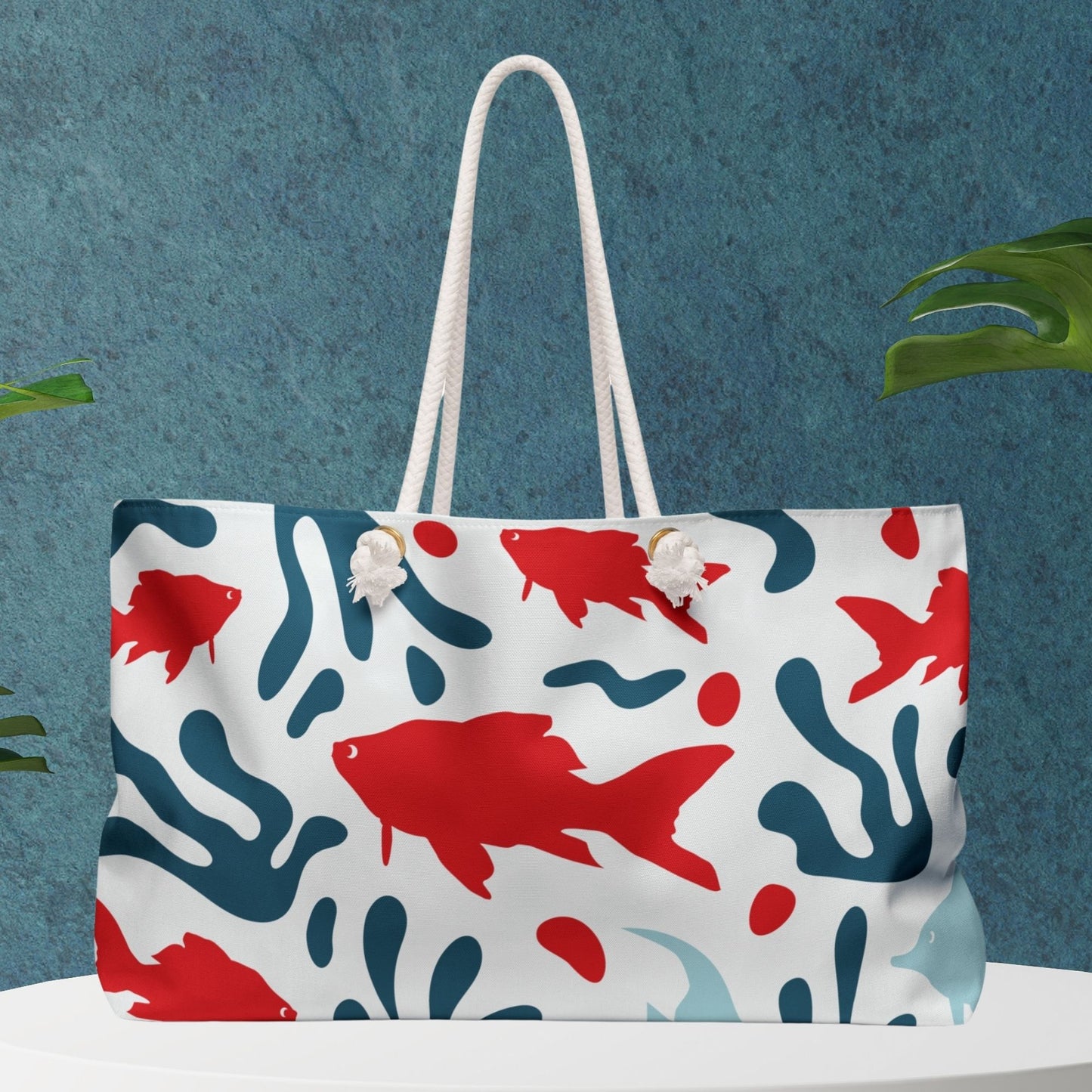 Bright Fish and Coral Beach Weekender Bag