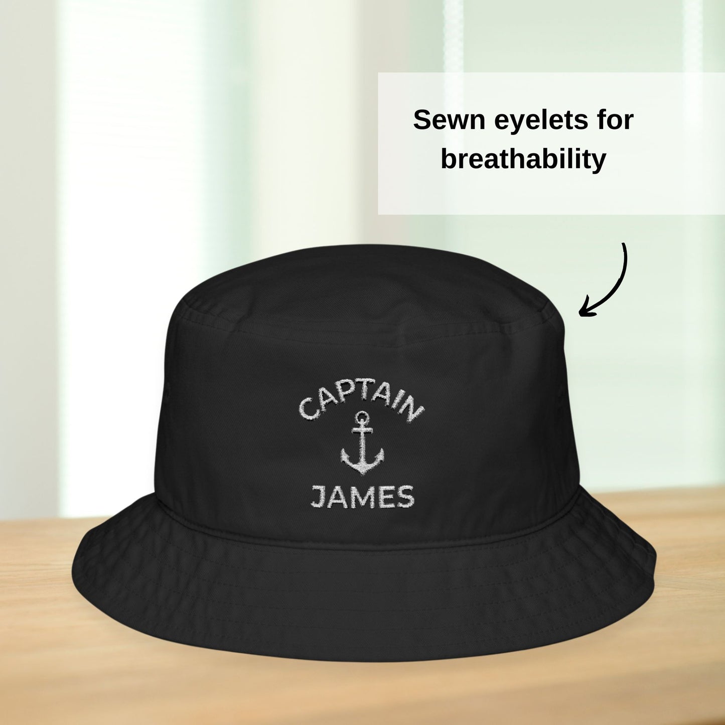 Personalized Embroidered Anchor Bucket Hat