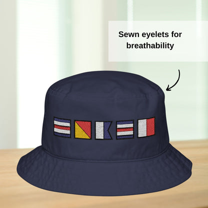 Personalized Embroidered Nautical Flag Bucket Hat