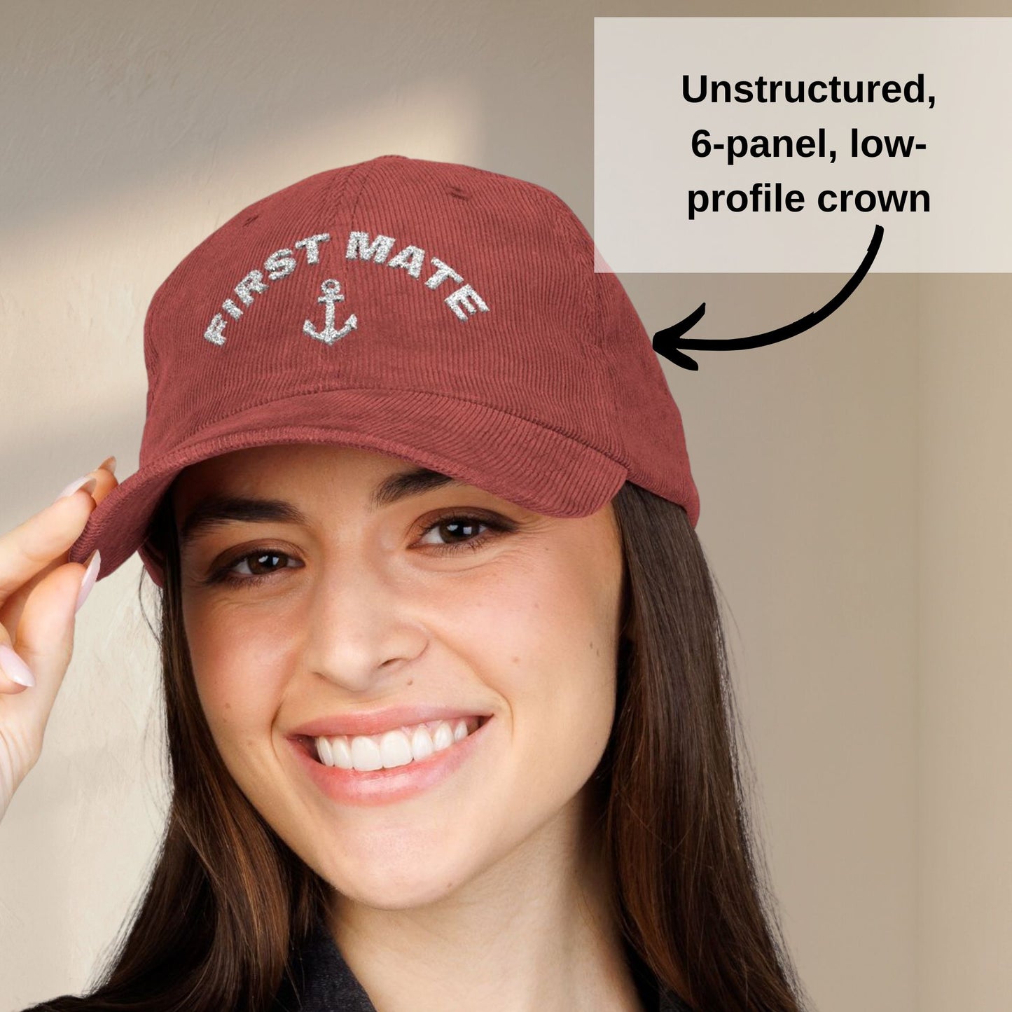 Personalized Captain Embroidered Corduroy Hat