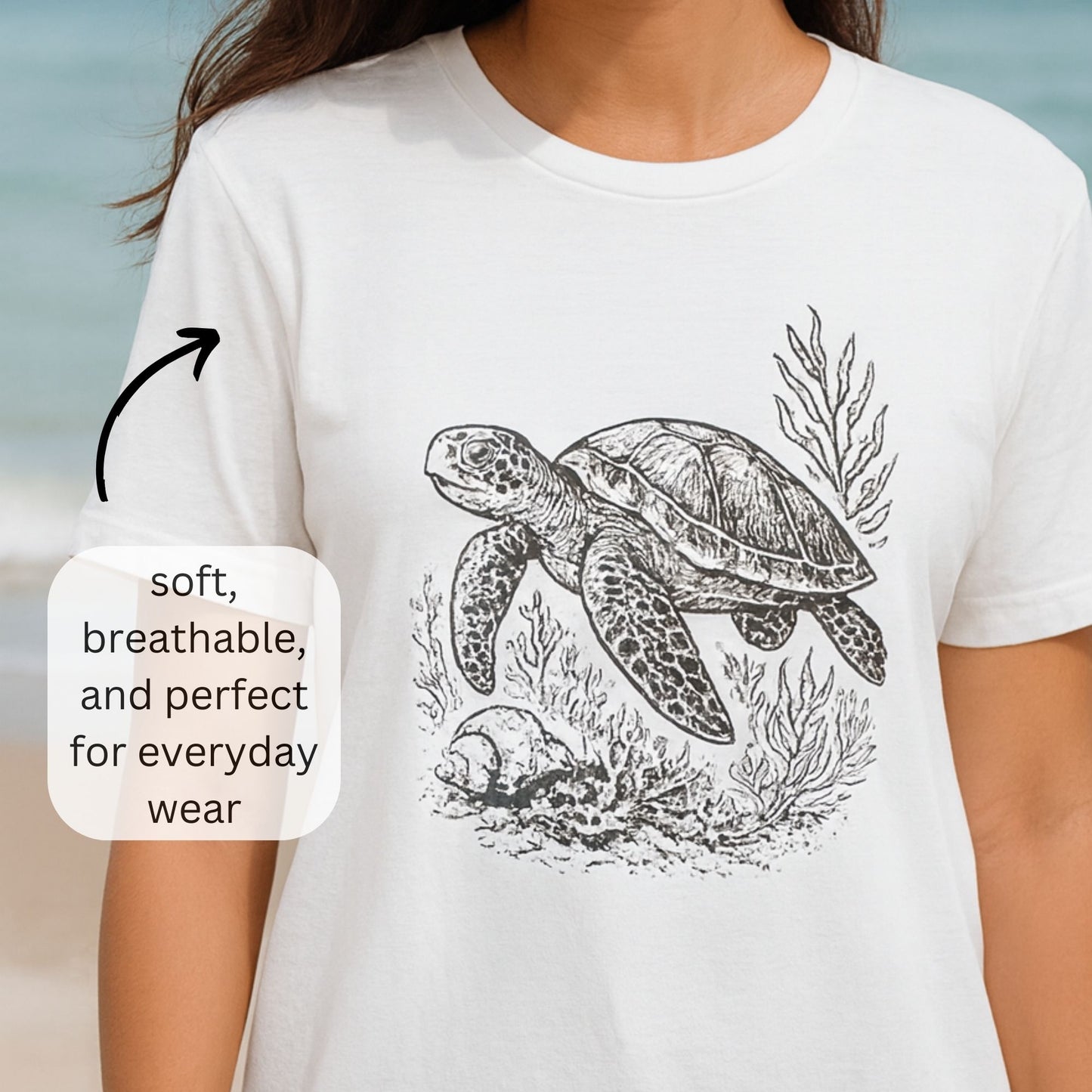 Sea Turtle T-Shirt Nautical Ocean Graphic Tee