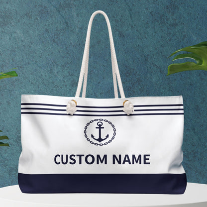 Custom Nautical Weekender Bag with Anchor