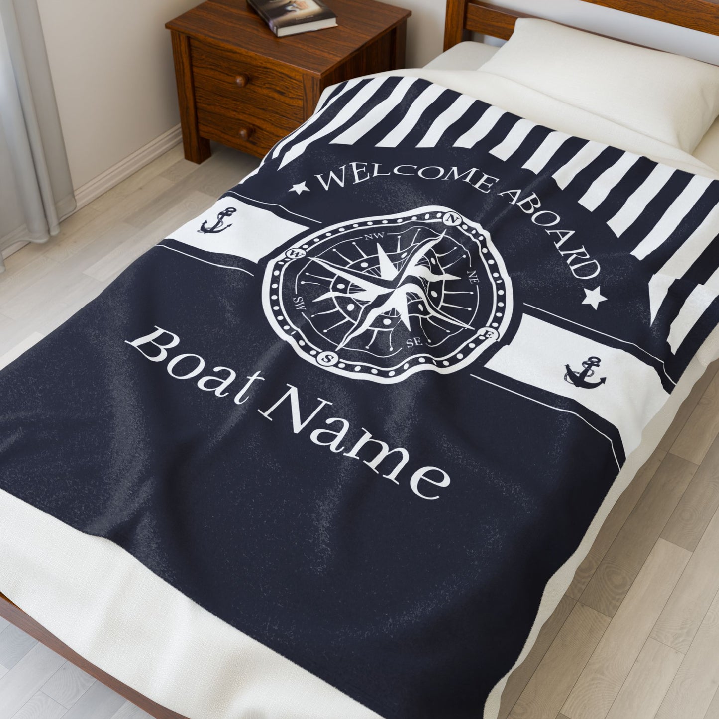 Personalized Compass Boat Blanket