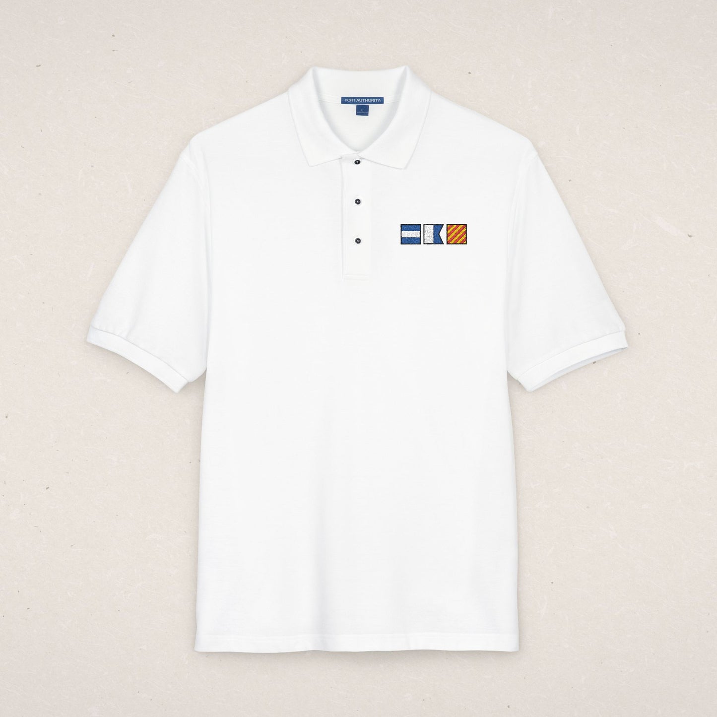 Embroidered Nautical Flags Polo Shirt