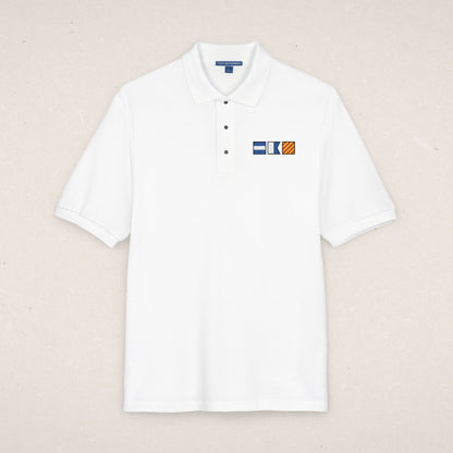 Embroidered Nautical Flags Polo Shirt