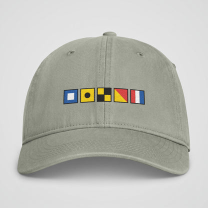 Personalized Nautical Flags Coastal Washed Cap