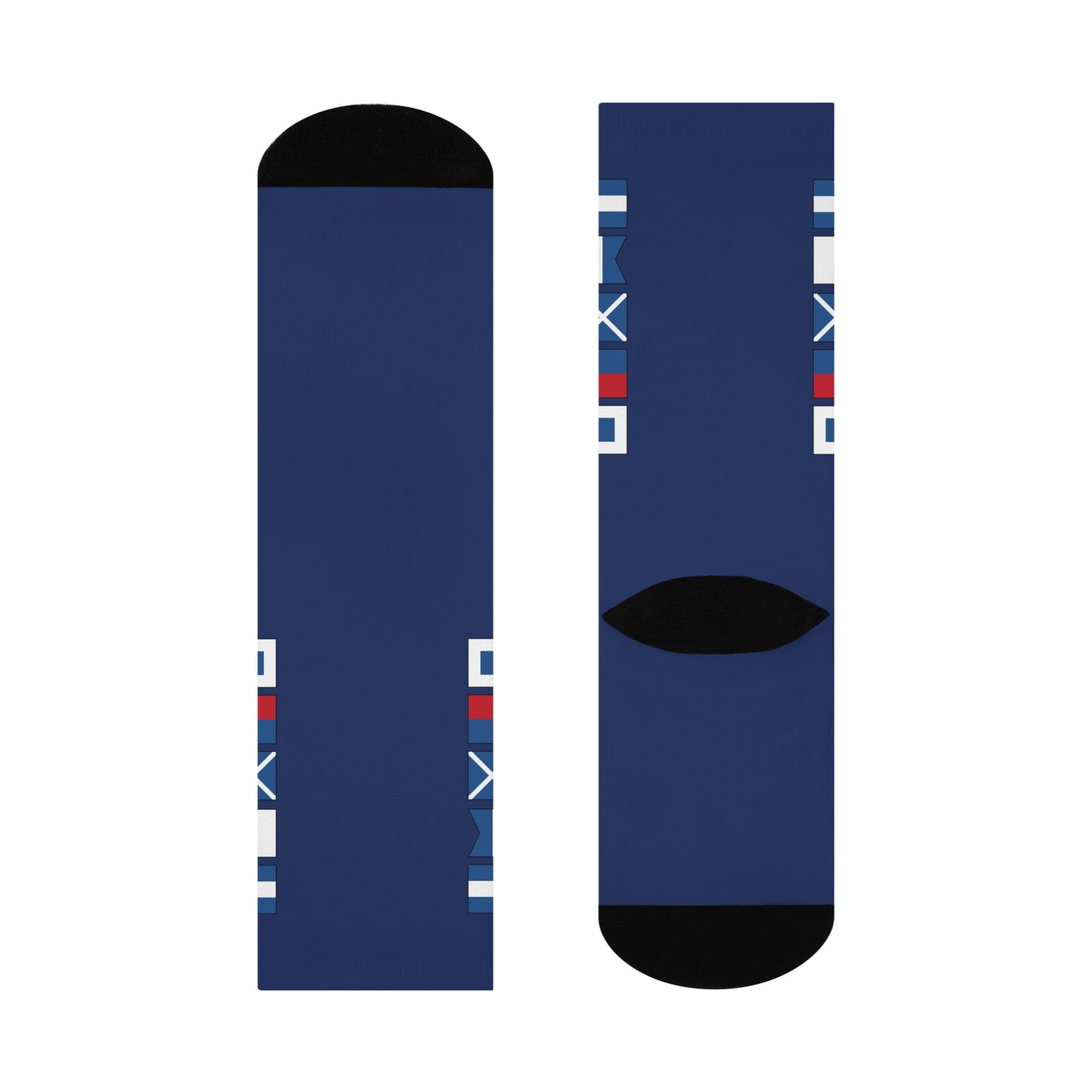 Nautical Flag Blue Cushioned Crew Socks